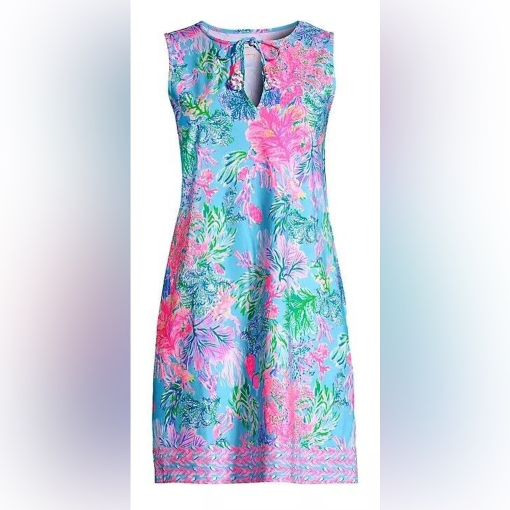 LIKE NEW🪷Lilly Pulitzer🪷Johana Swim Cover-Up Cestra blue Cay To My Heart - Picture 15 of 16